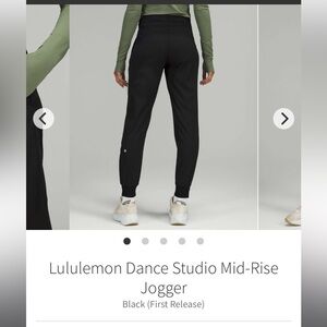 lululemon athletica Black Mid-Rise Jogger Pants